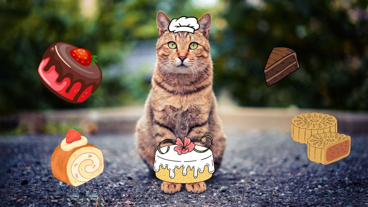 My logo needs a fat cat holding a cake with a chef's hat and more!